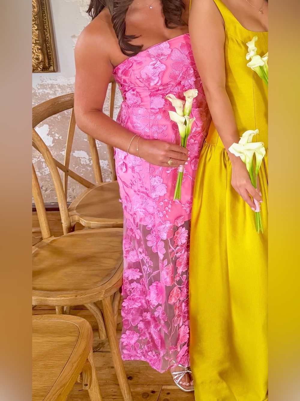 Endless Rose Strapless Pink Floral Lace Evening Dress
